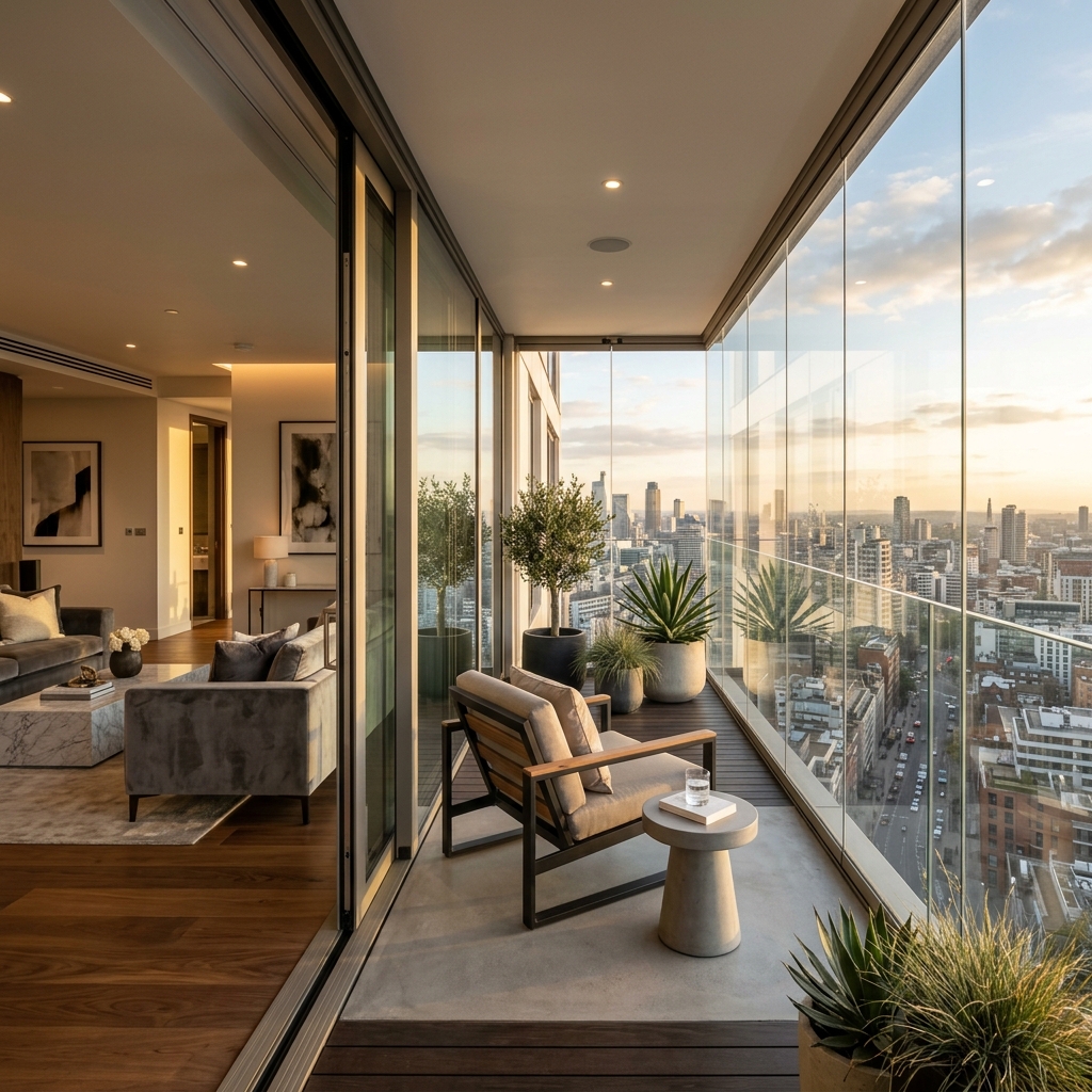Fechamento de sacada em vidro panorâmico de luxo